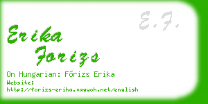 erika forizs business card