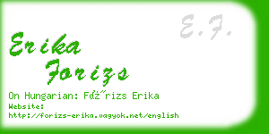 erika forizs business card